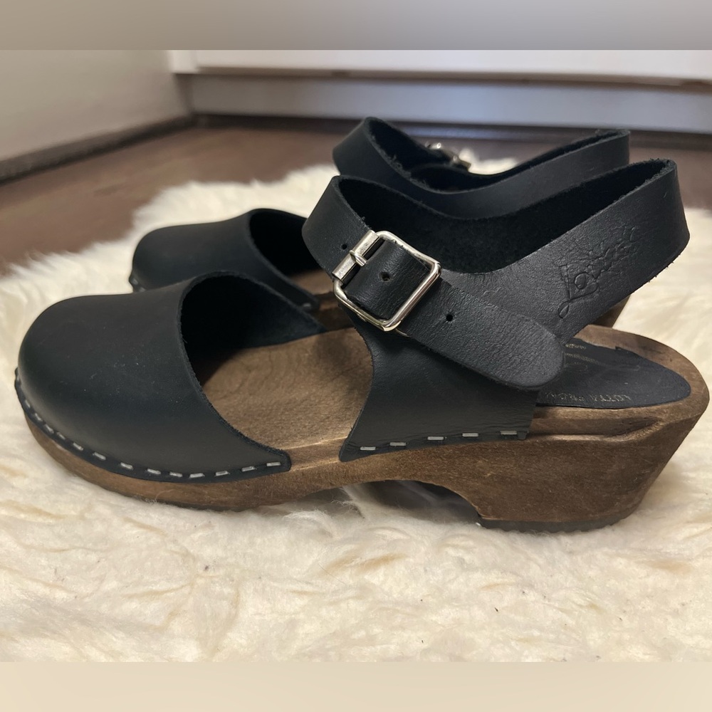 Lotta From Stockholm Black Leather Clogs 36 / 6.5